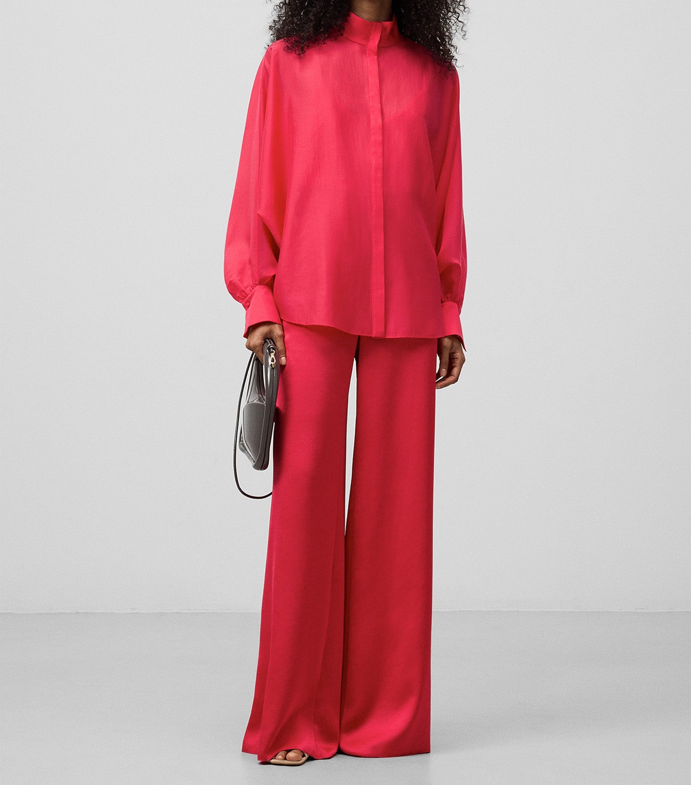 Oversized Semi-Sheer Shirt Fuchsia