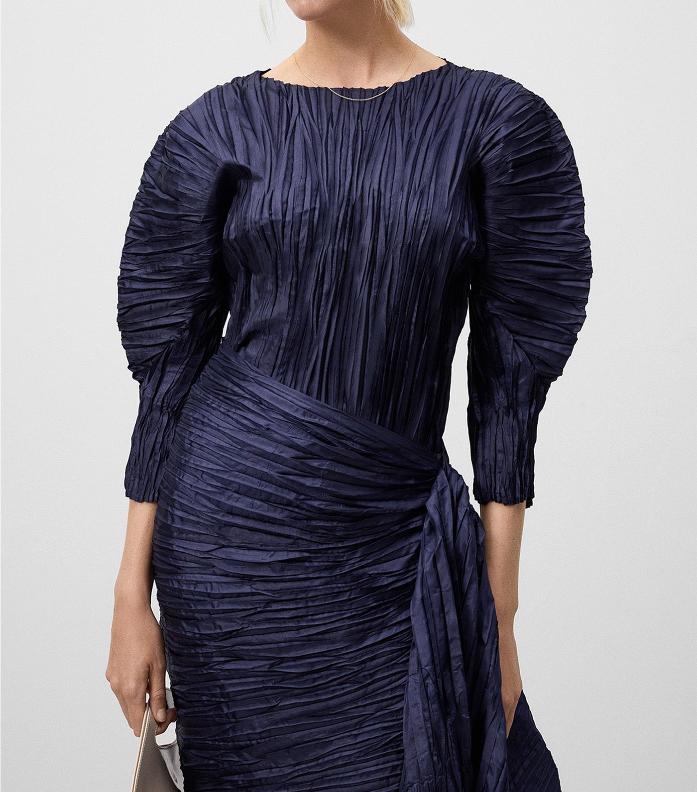 Crinkle Top Navy Blue