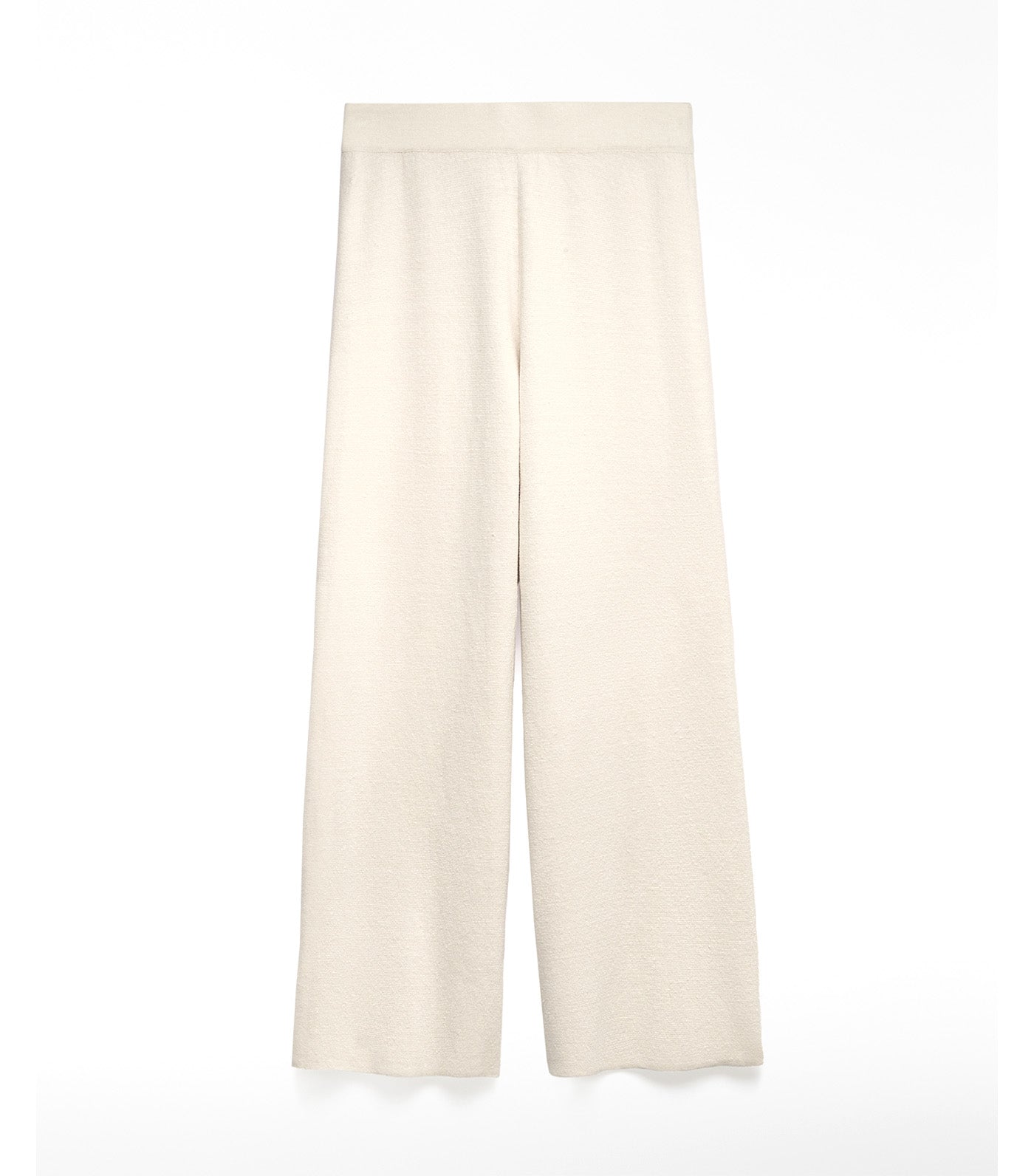 Linen Blend Knit Trousers Light Cream