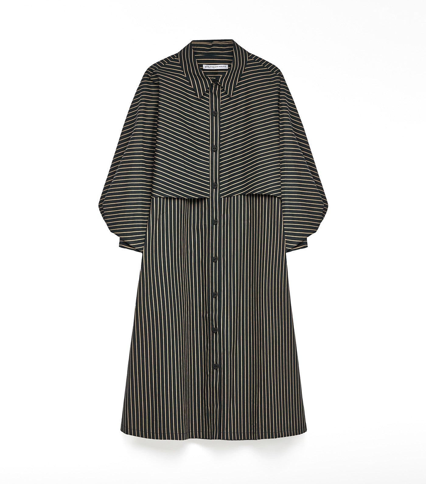Cotton Striped Shirt Dress Navy Blue/Ecru Stripe