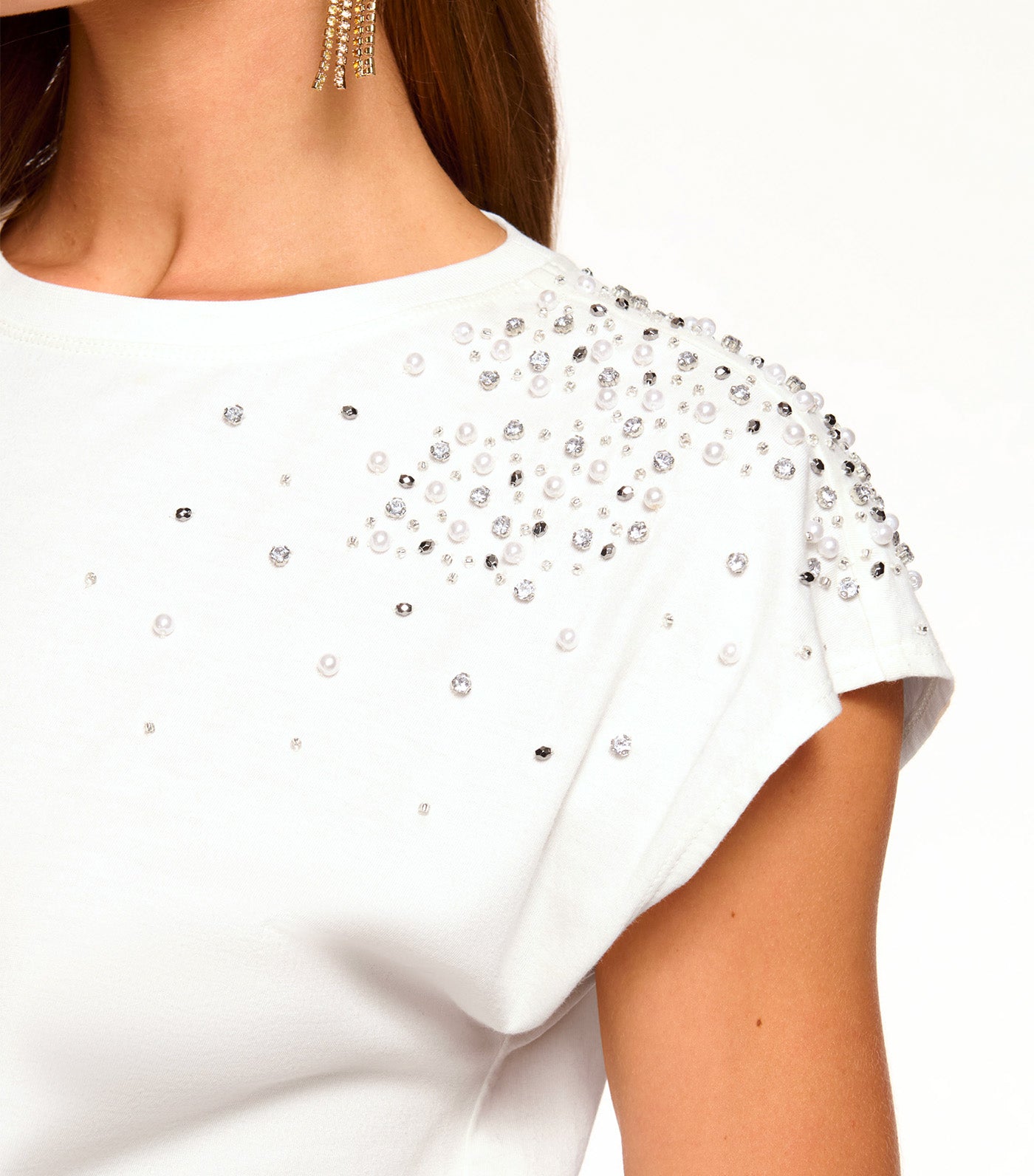 Ramy Brook Amelia Embellished Top White