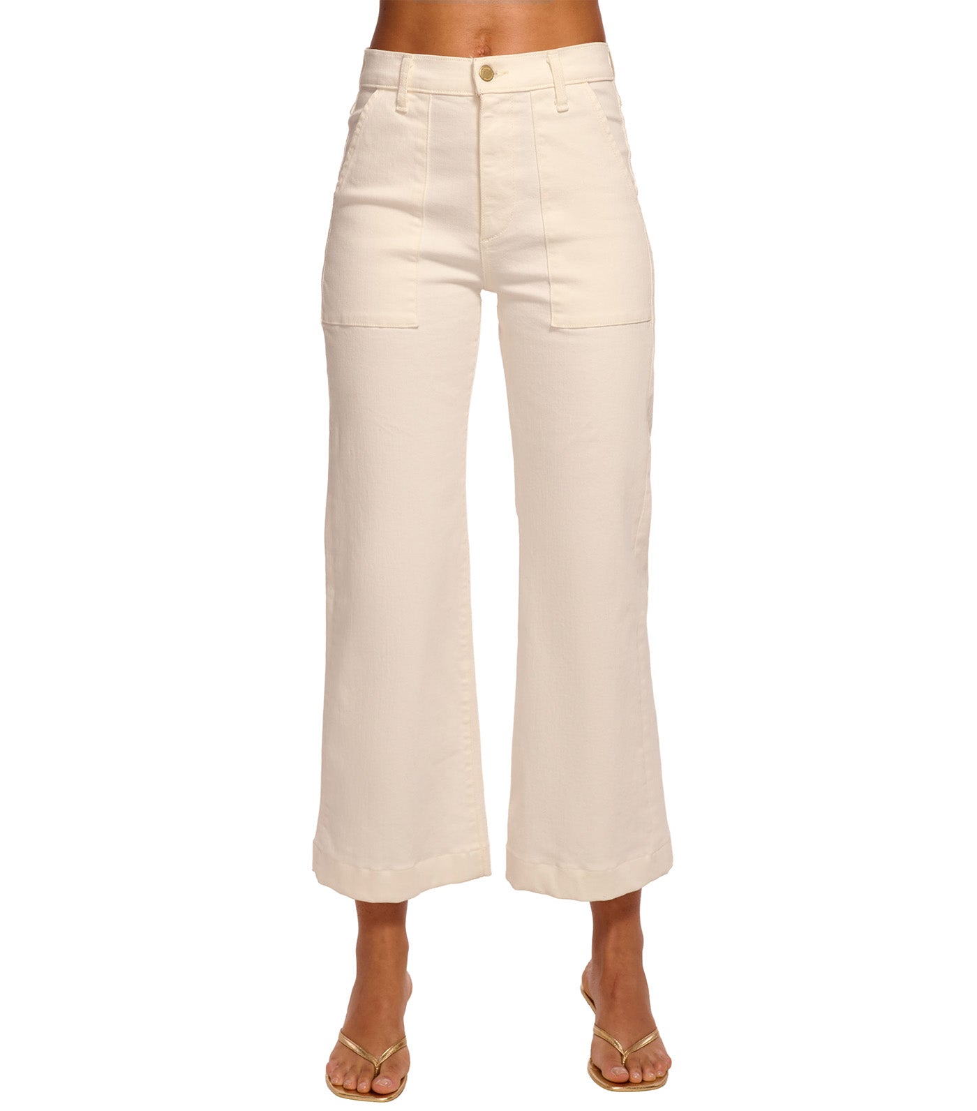 Ramy Brook Clifford Crop Flare Leg Jeans White