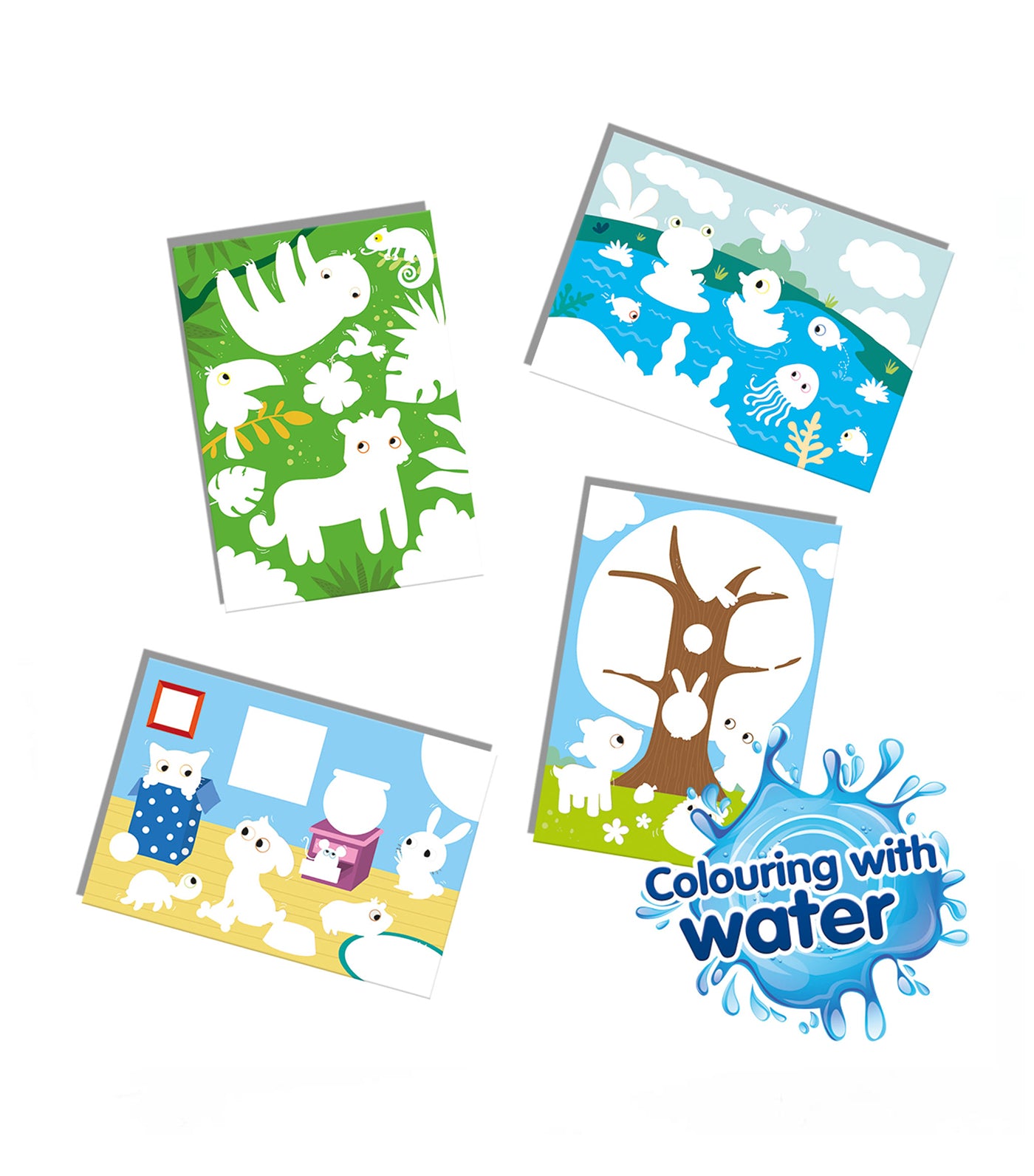 Coloring with Water - Hidden Animals