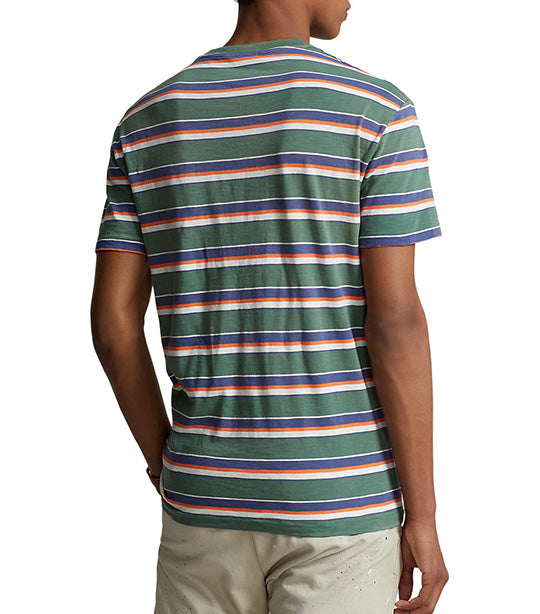 Men's Classic Fit Striped Jersey T-Shirt Washed Forest Multi