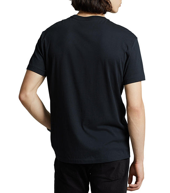 Men's Custom Slim Fit Jersey Crewneck T-Shirt RL Black