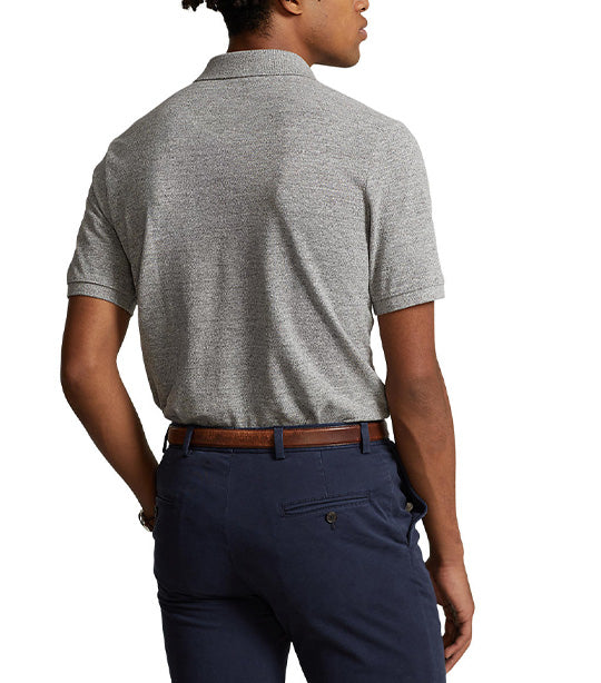 Men's Custom Slim Fit Mesh Polo Shirt Canterbury Heather/Light Gray