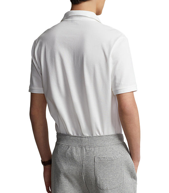 Men's Custom Slim Fit Stretch Mesh Polo Shirt White