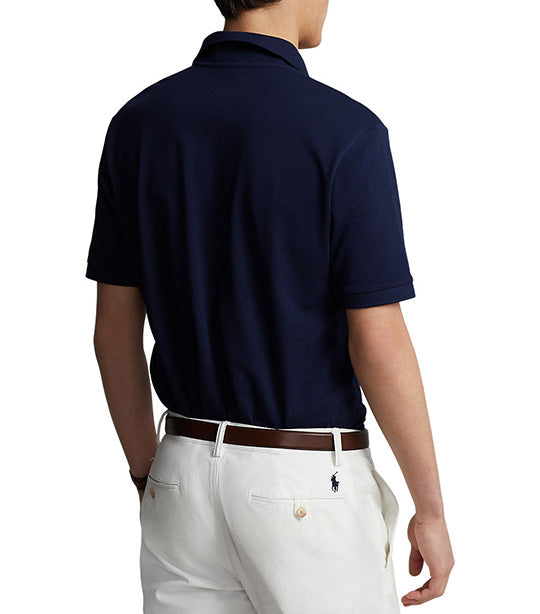 Men's Custom Slim Fit Stretch Mesh Polo Shirt French Navy