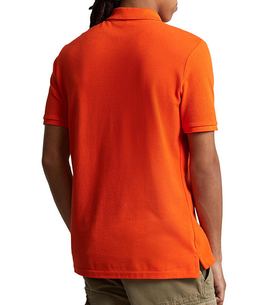 Men's Custom Slim Fit Mesh Polo Shirt Sailing Orange