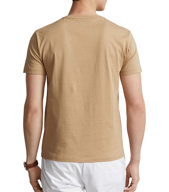 Men's Custom Slim Fit Jersey Crewneck T-Shirt Luxury Tan