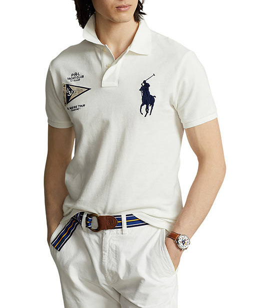Men's Custom Slim Fit Big Pony Mesh Polo Shirt Nevis