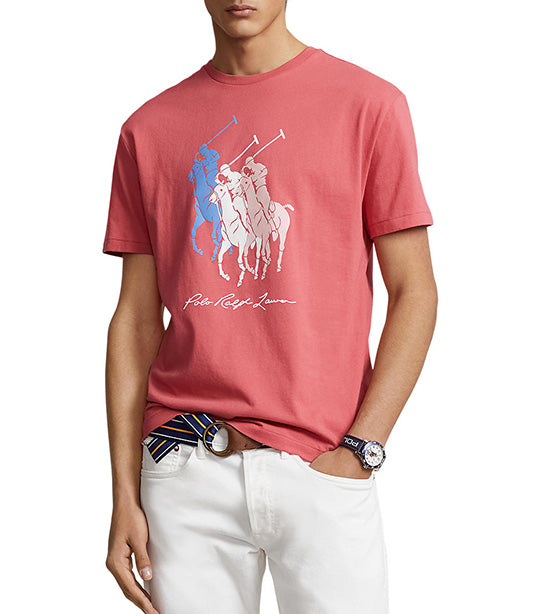 Men's Classic Fit Big Pony Jersey T-Shirt Red Sky