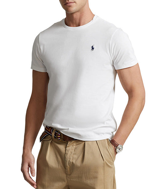 Men's Custom Slim Fit Jersey Crewneck T-Shirt White