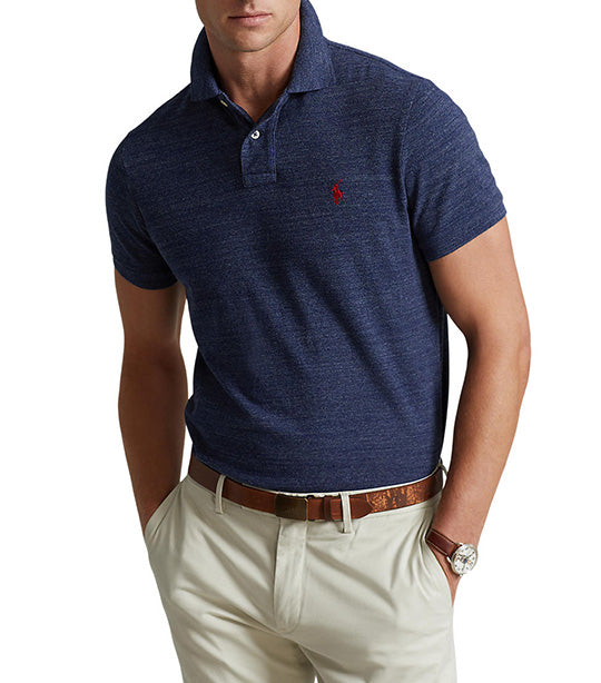 Men's Custom Slim Fit Mesh Polo Shirt Classic Royal Heather