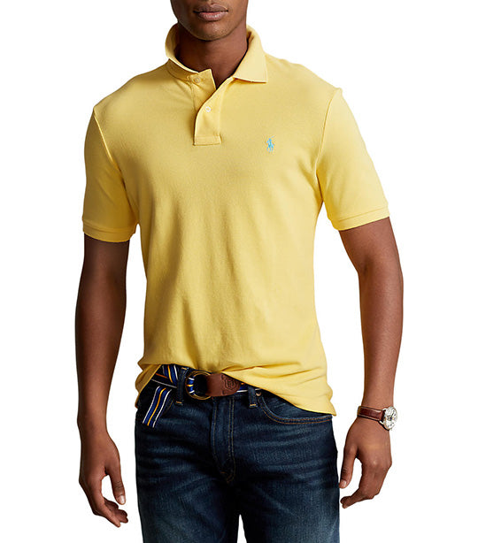 Men's Custom Slim Fit Mesh Polo Shirt Empire Yellow