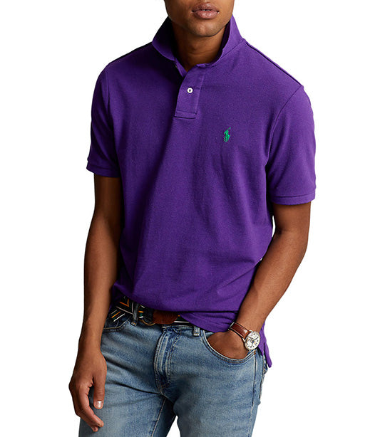 Men's Custom Slim Fit Mesh Polo Shirt Chalet Purple