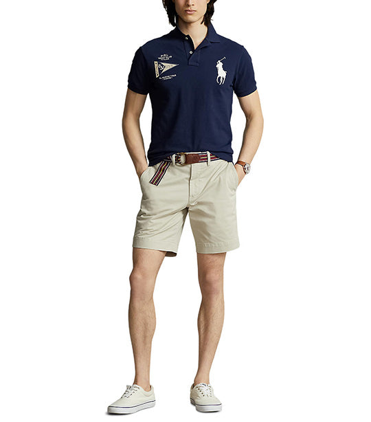 Men's Custom Slim Fit Big Pony Mesh Polo Shirt Newport Navy