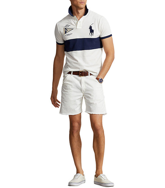 Men's Custom Slim Fit Big Pony Mesh Polo Shirt Nevis Multi