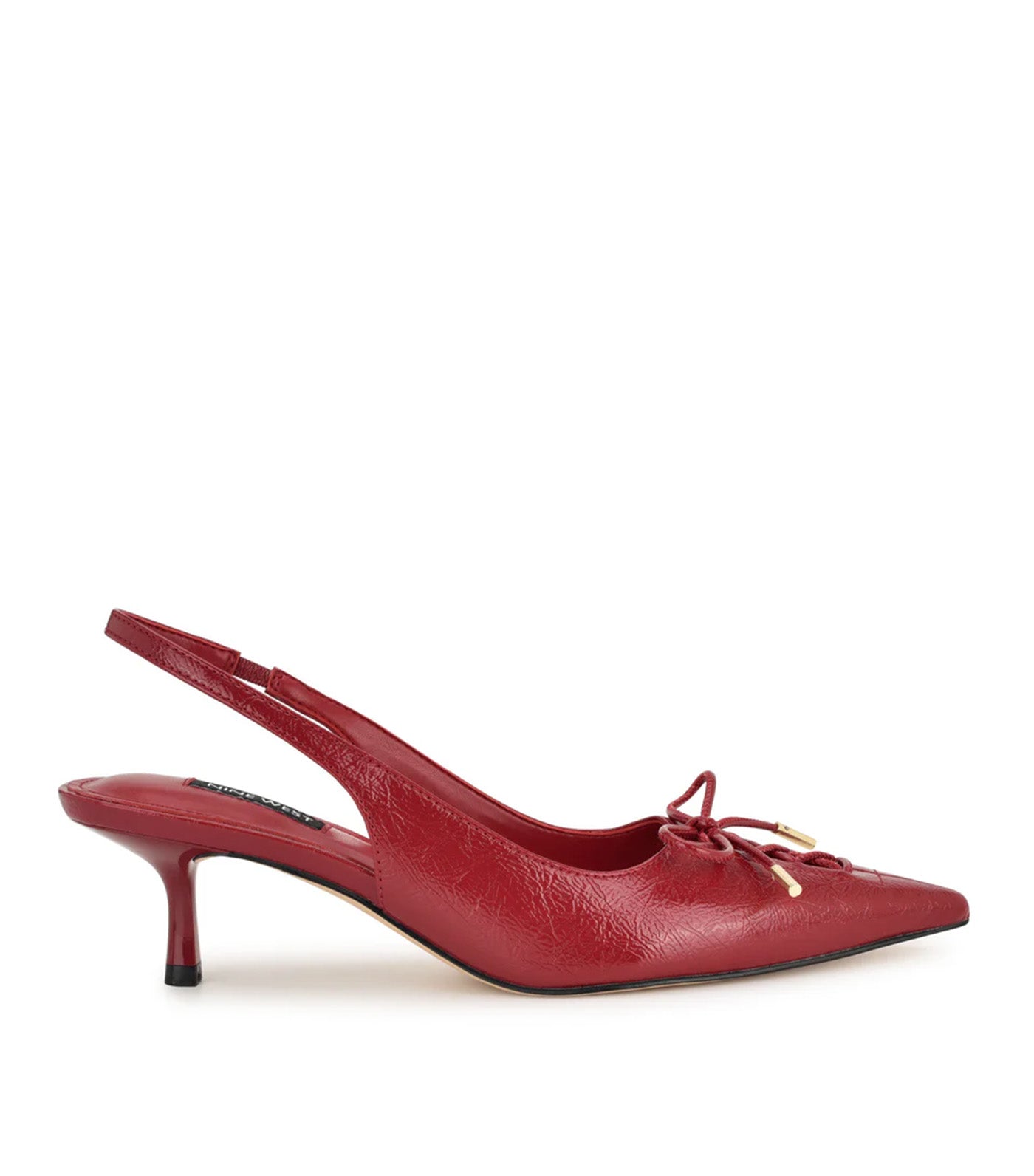 Anora Kitten Heel Slingback Pumps Dark Red