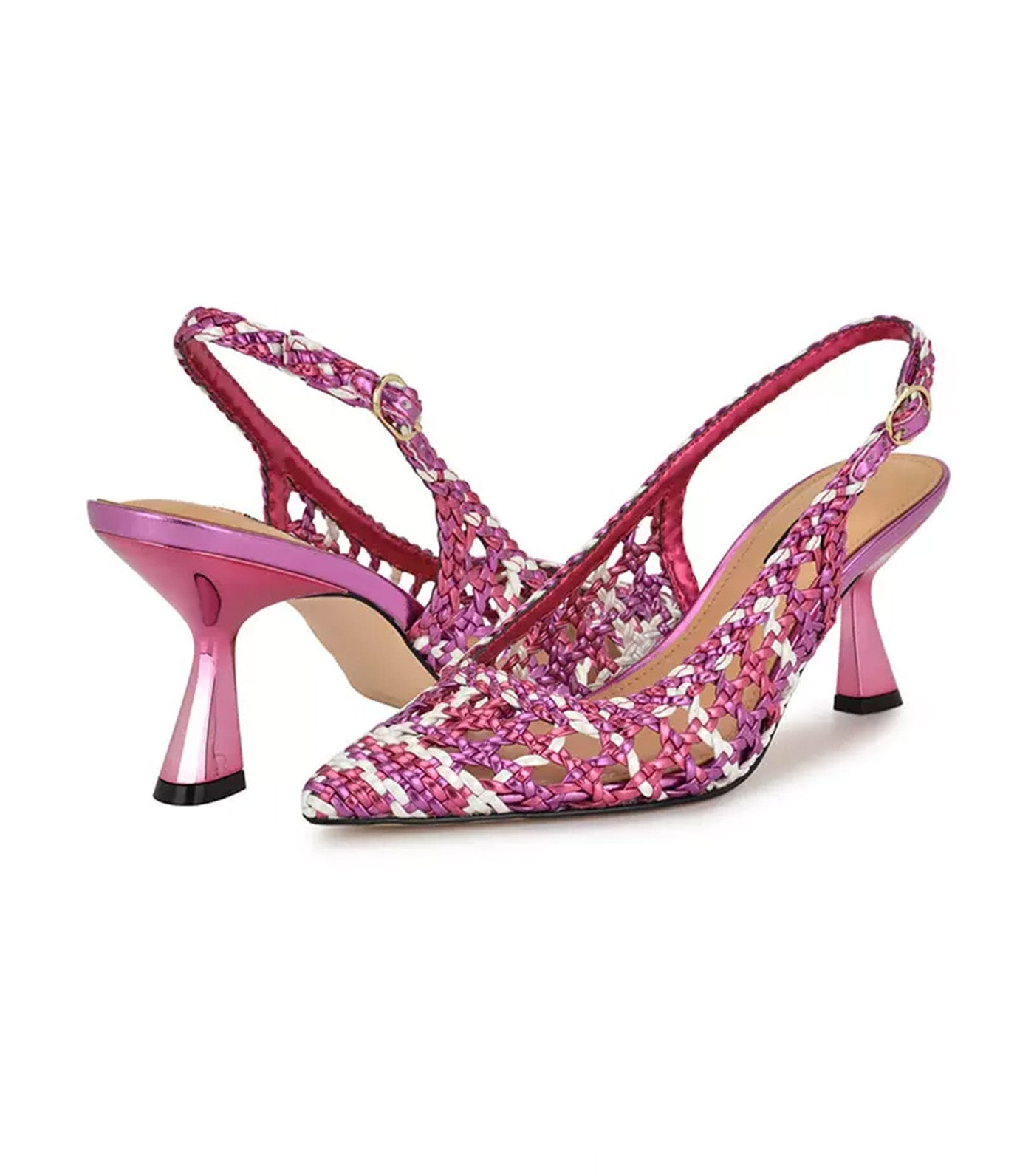 Madalene Woven Slingbacks Pink Multi