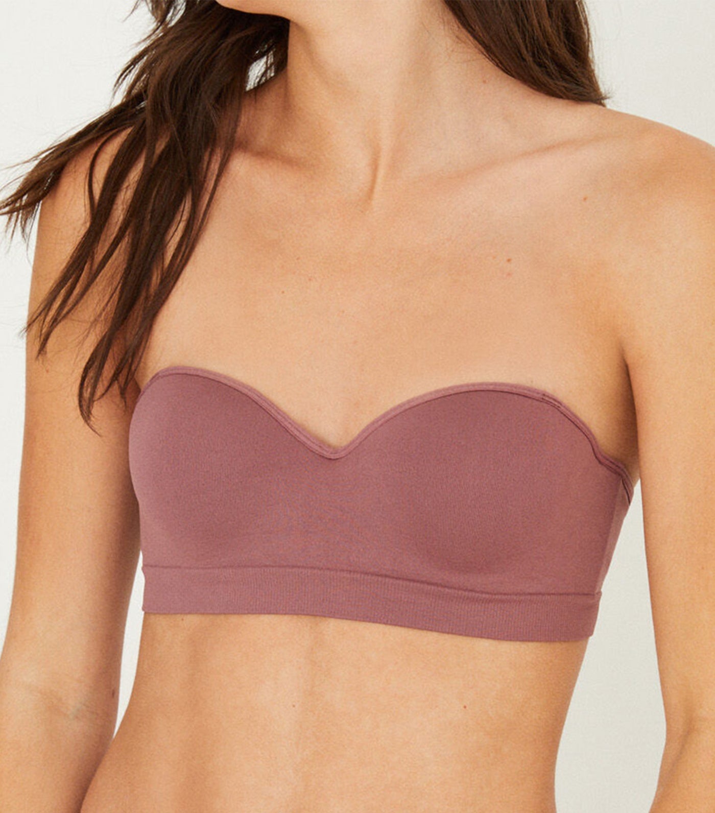 Seamless Strapless Bra Maroon
