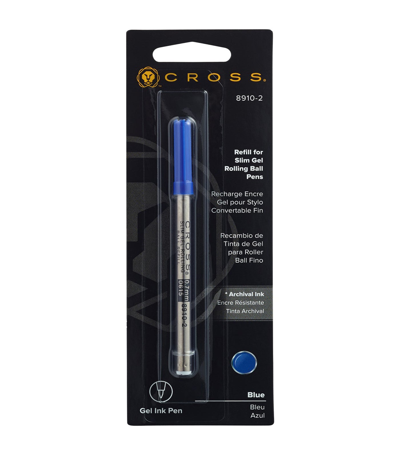 Slim Gel Blue Rollerball Pen Refill