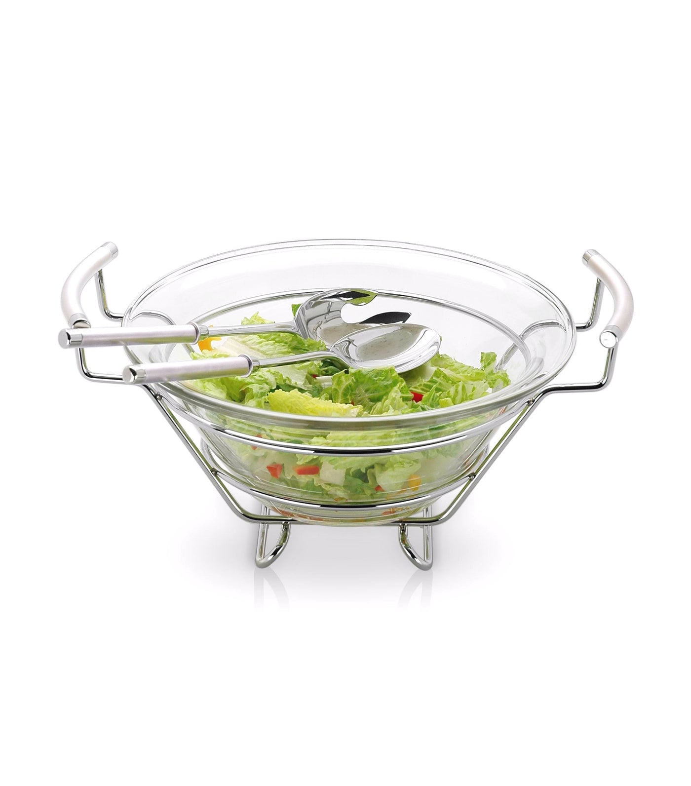 Perle Chrome Plated Salad Bowl Set - 30cm