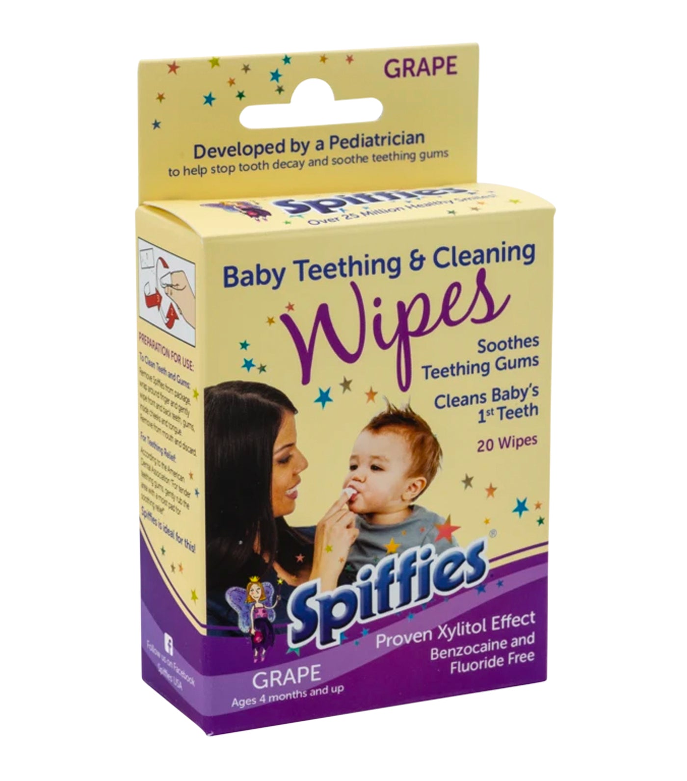 Baby Tooth Wipes 20 Pieces Grape