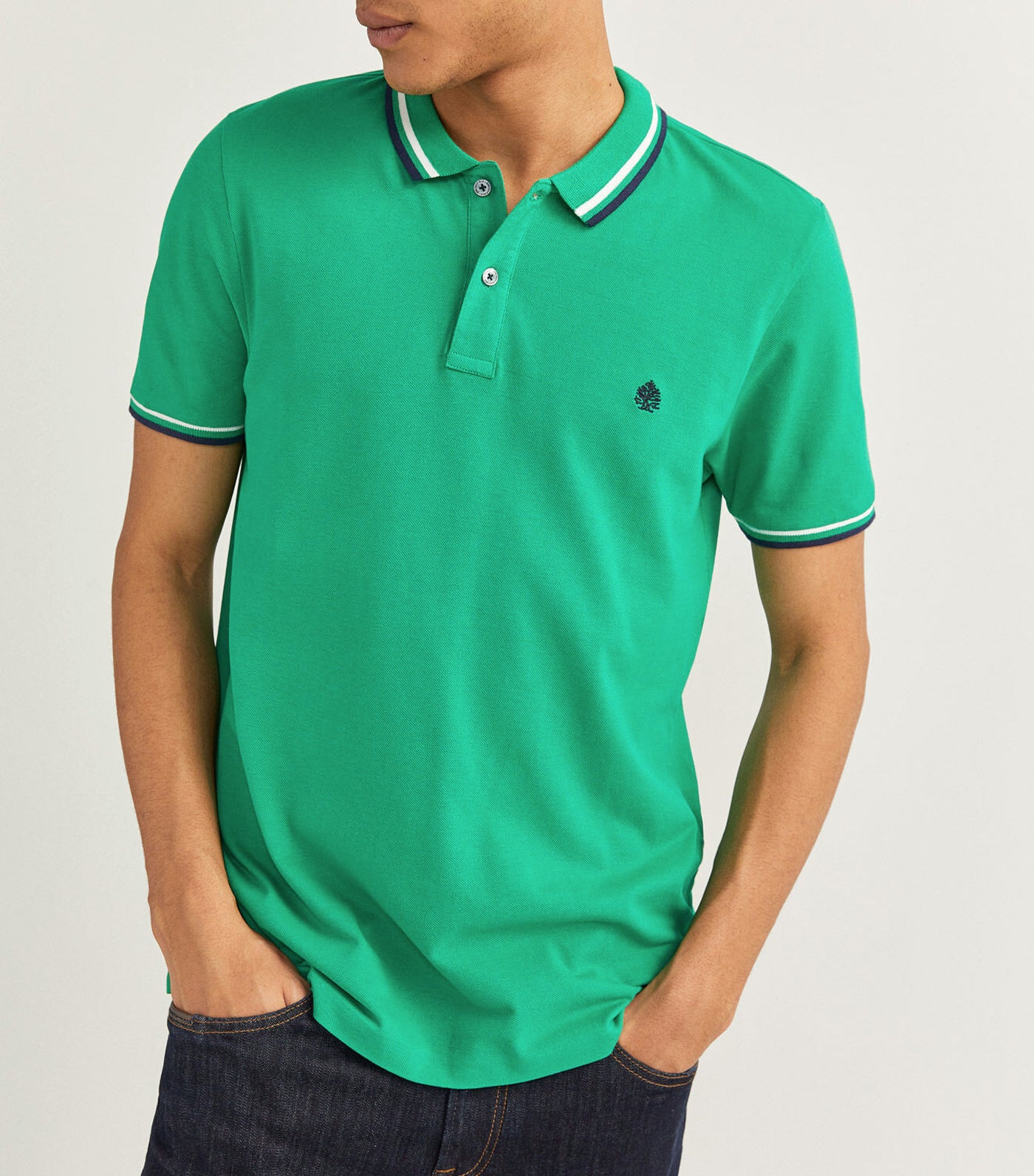 springfield slim fit tipped polo shirt - green