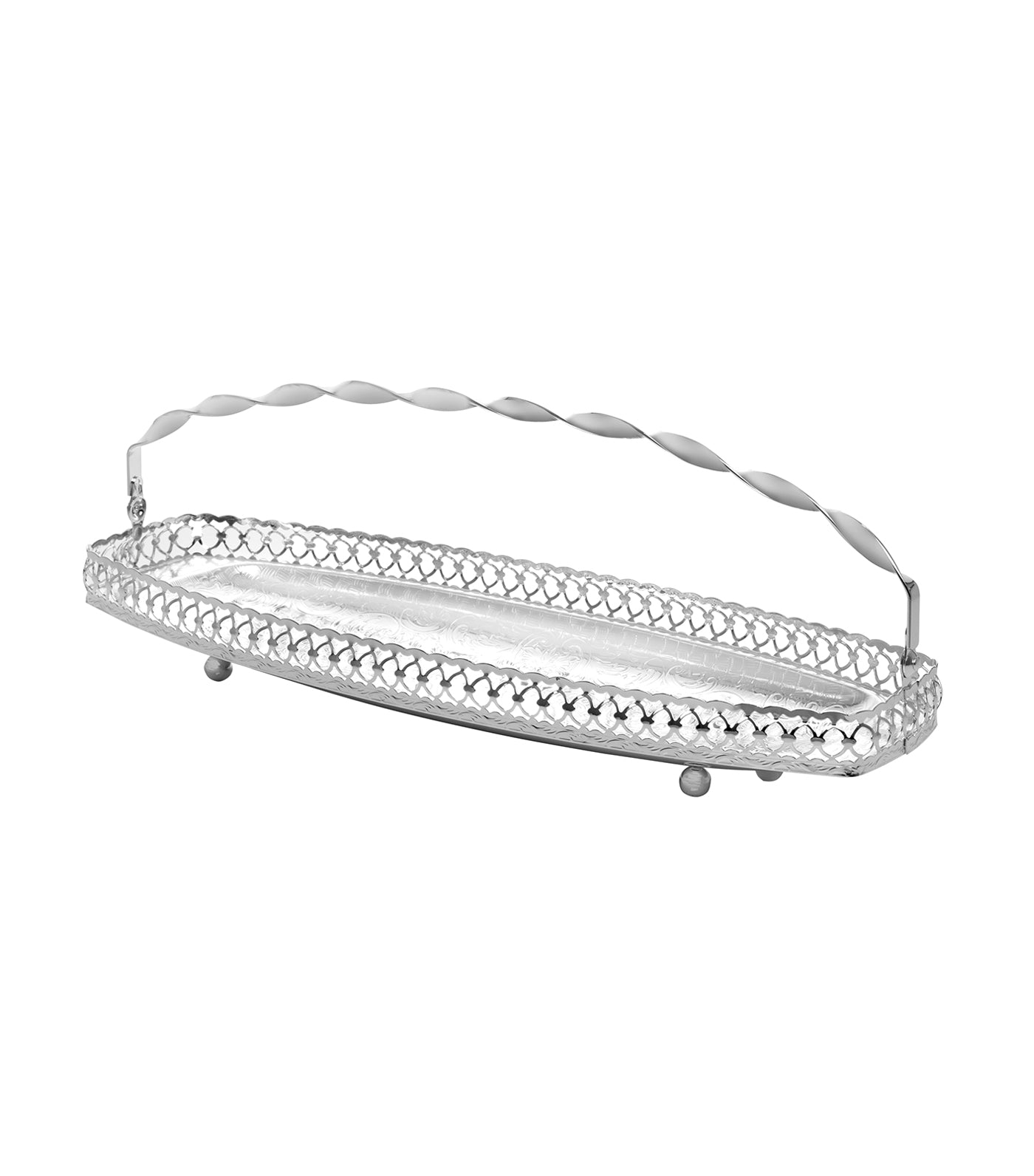 queen anne gallery sandwich tray with swing handles ( 40 cm x 15 cm)