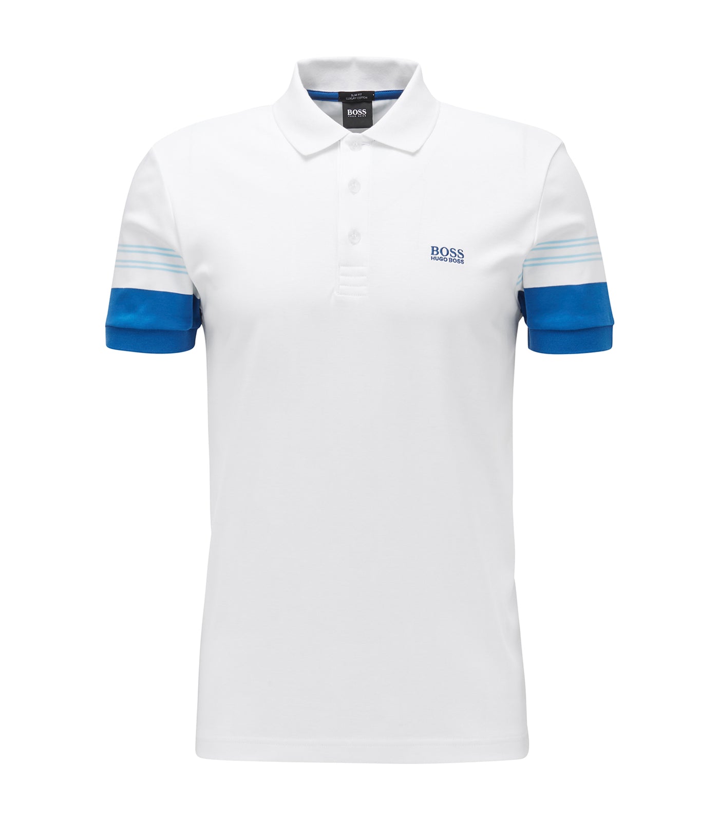 Paule 1 Engineered-Stripe Sleeves Polo Shirt White