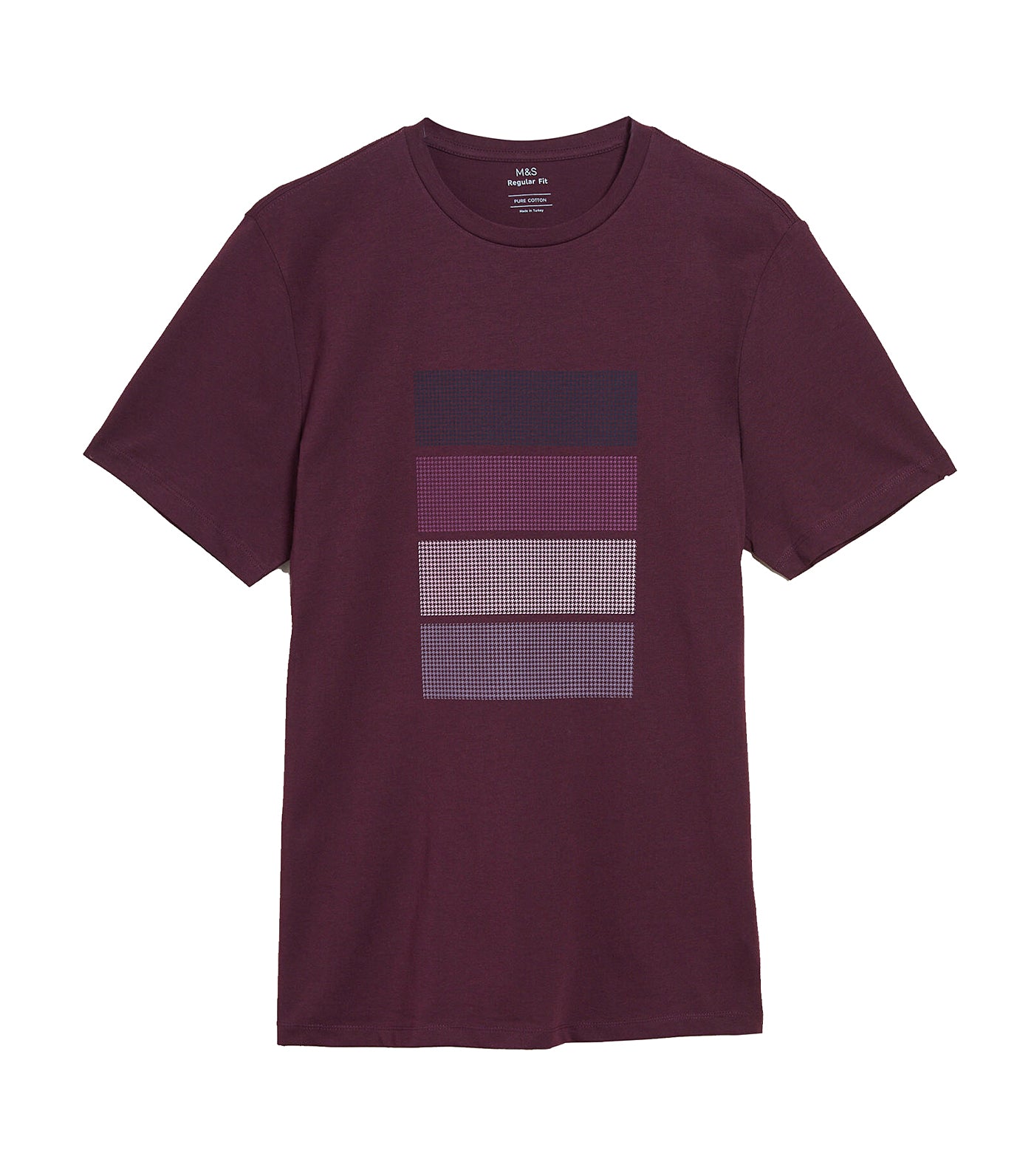 Pure Cotton Block Graphic T-Shirt Berry