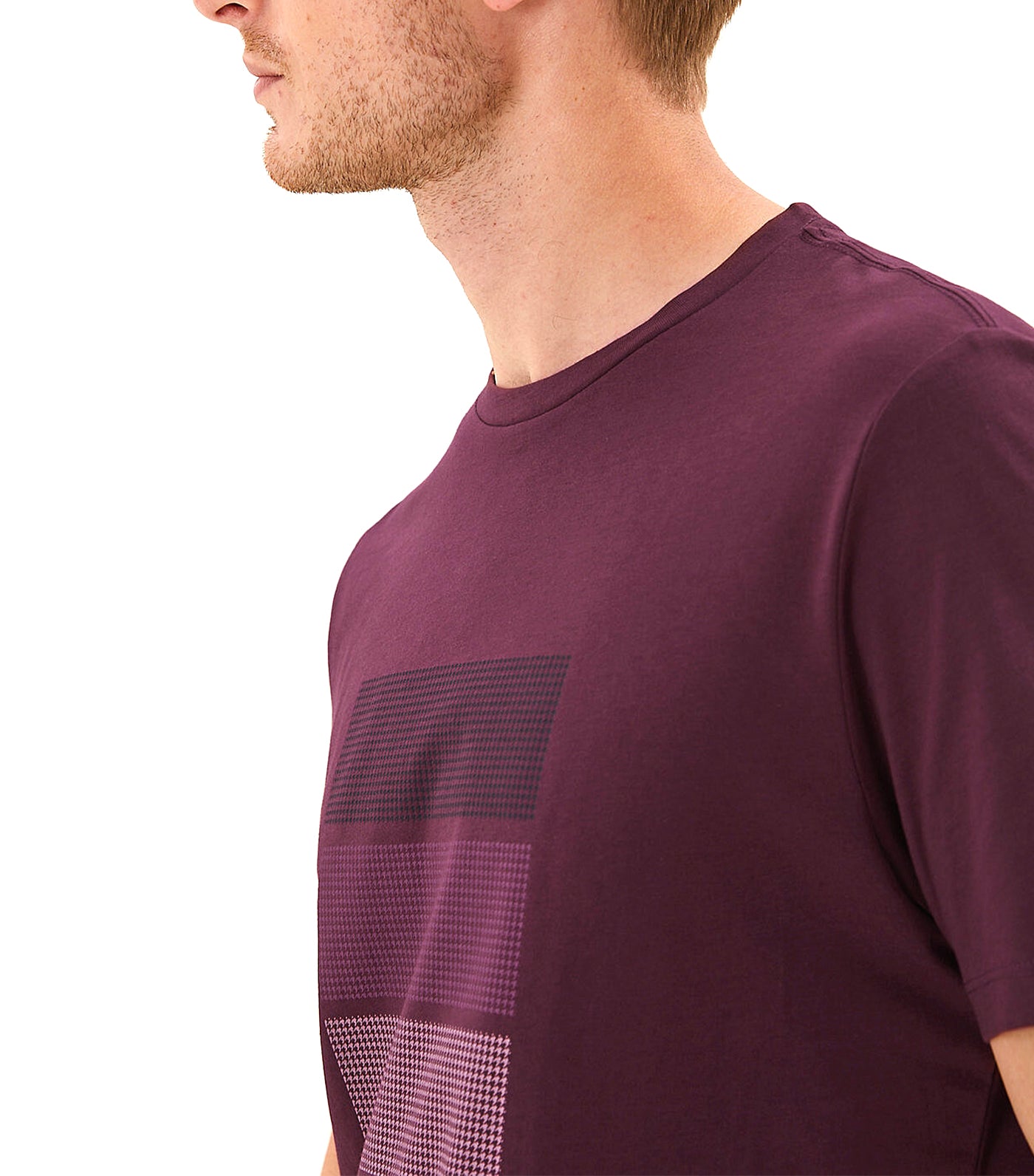 Pure Cotton Block Graphic T-Shirt Berry