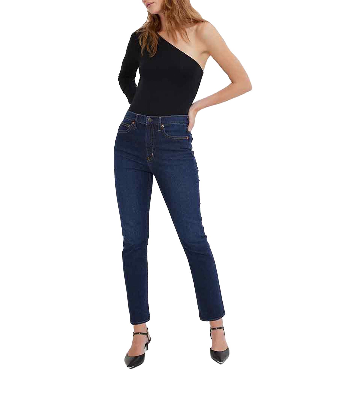 High Rise Vintage Slim Jeans with Washwell Rinsed