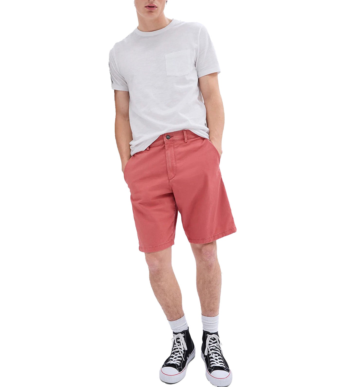 10" Essential Khaki Shorts with Washwell Earthenware Red