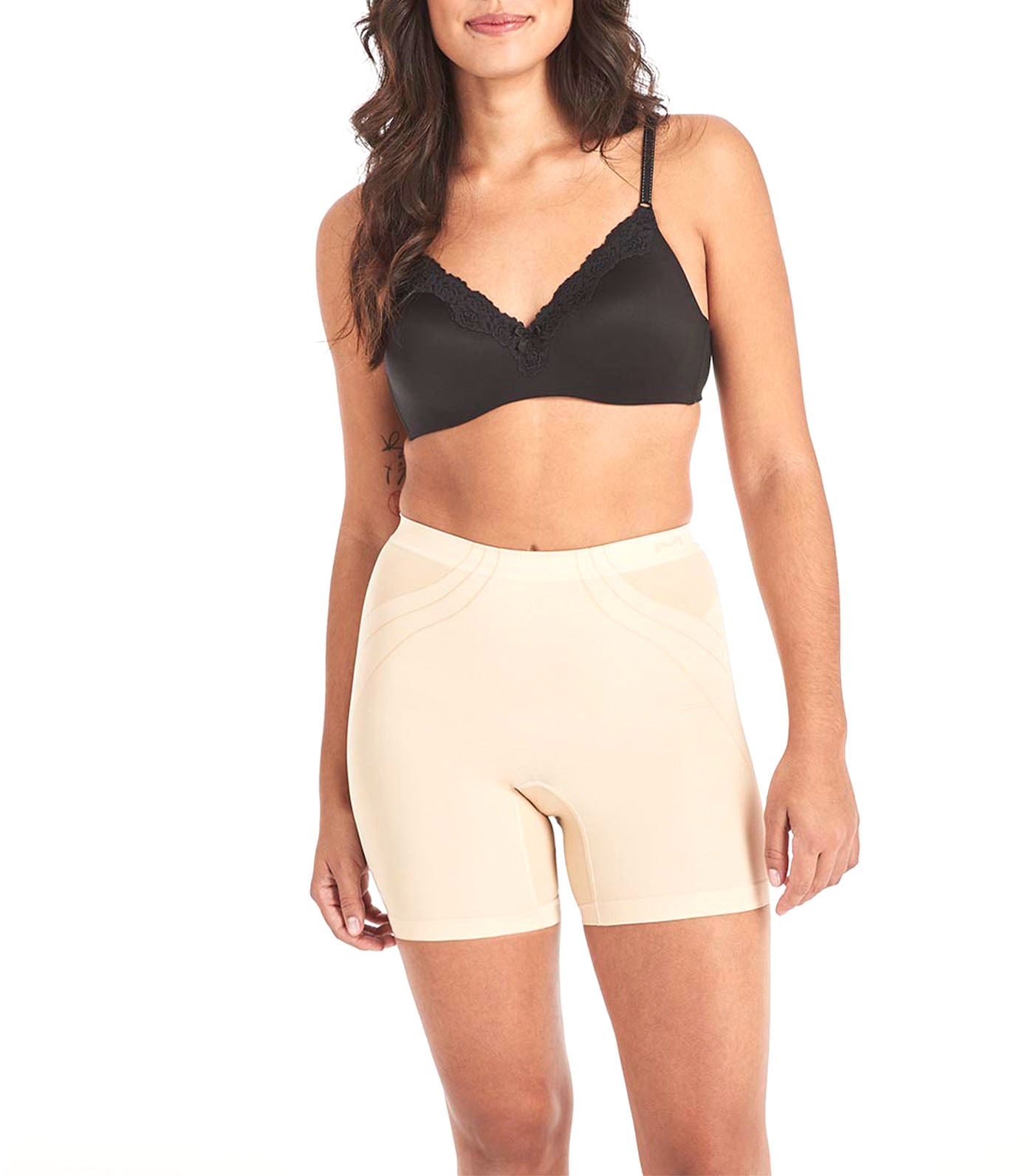 Maidenform Comfort Devotion Wire-Free With Lift Black with Body Beige