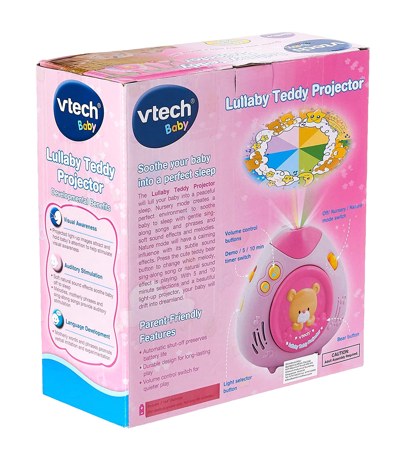 vtech pink lullaby teddy projector 