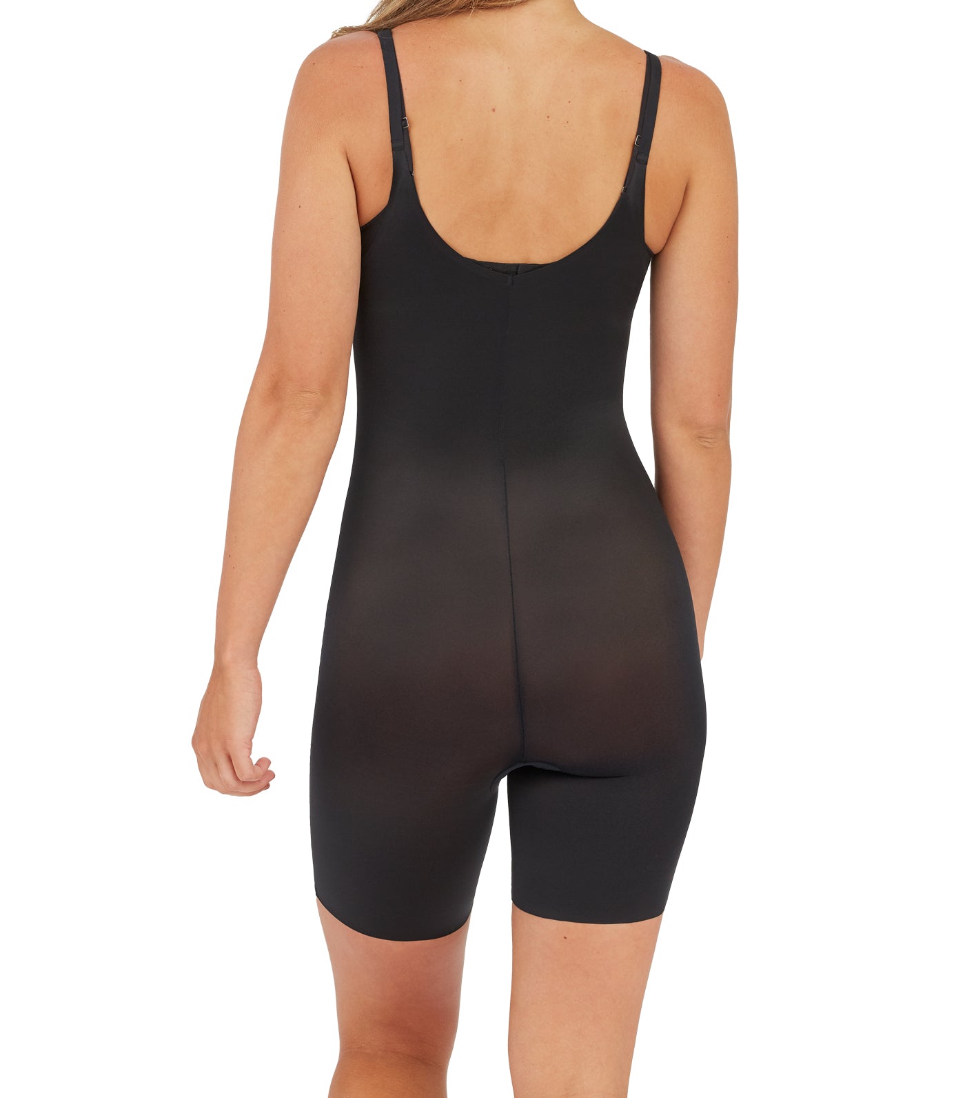 Thinstincts 2.0 Open-Bust Midthigh Bodysuit Very Black