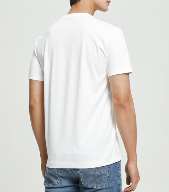 Men's Smooth Cotton Solid Crewneck T-Shirt White