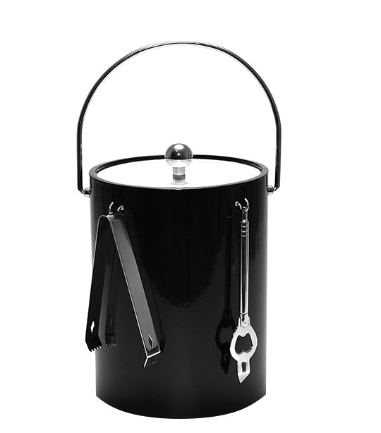 Libbey Ice Bucket with Tools - Black