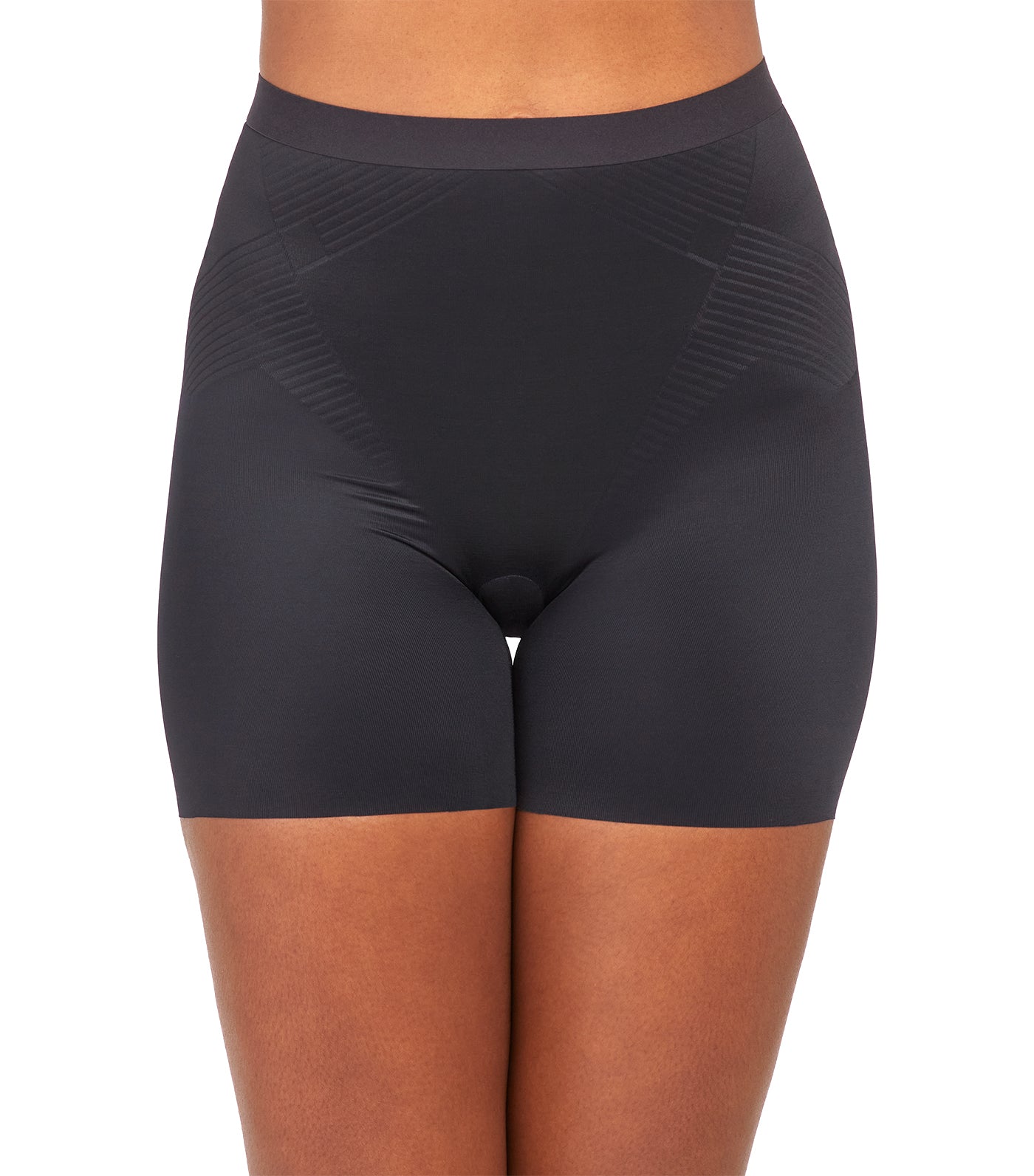 Spanx SPANX Shapewear for Women Thinstincts Mid-Thigh Shaping Short  (Regular and Plus Sizes) Very Black XL