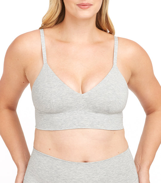 Cotton-Control Unlined Bralette Heather Gray