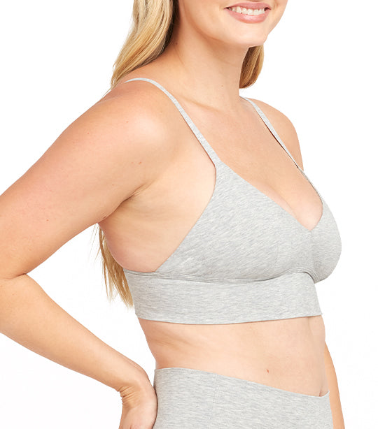 Cotton-Control Unlined Bralette Heather Gray