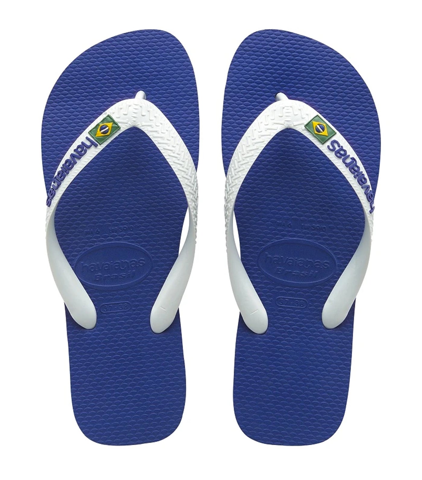 Havaianas Brazil Logo Flip Flops - Marine Blue