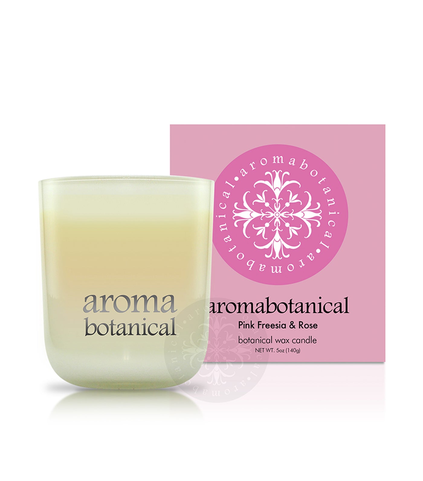 aromabotanical pink freesia & rose 140g candle
