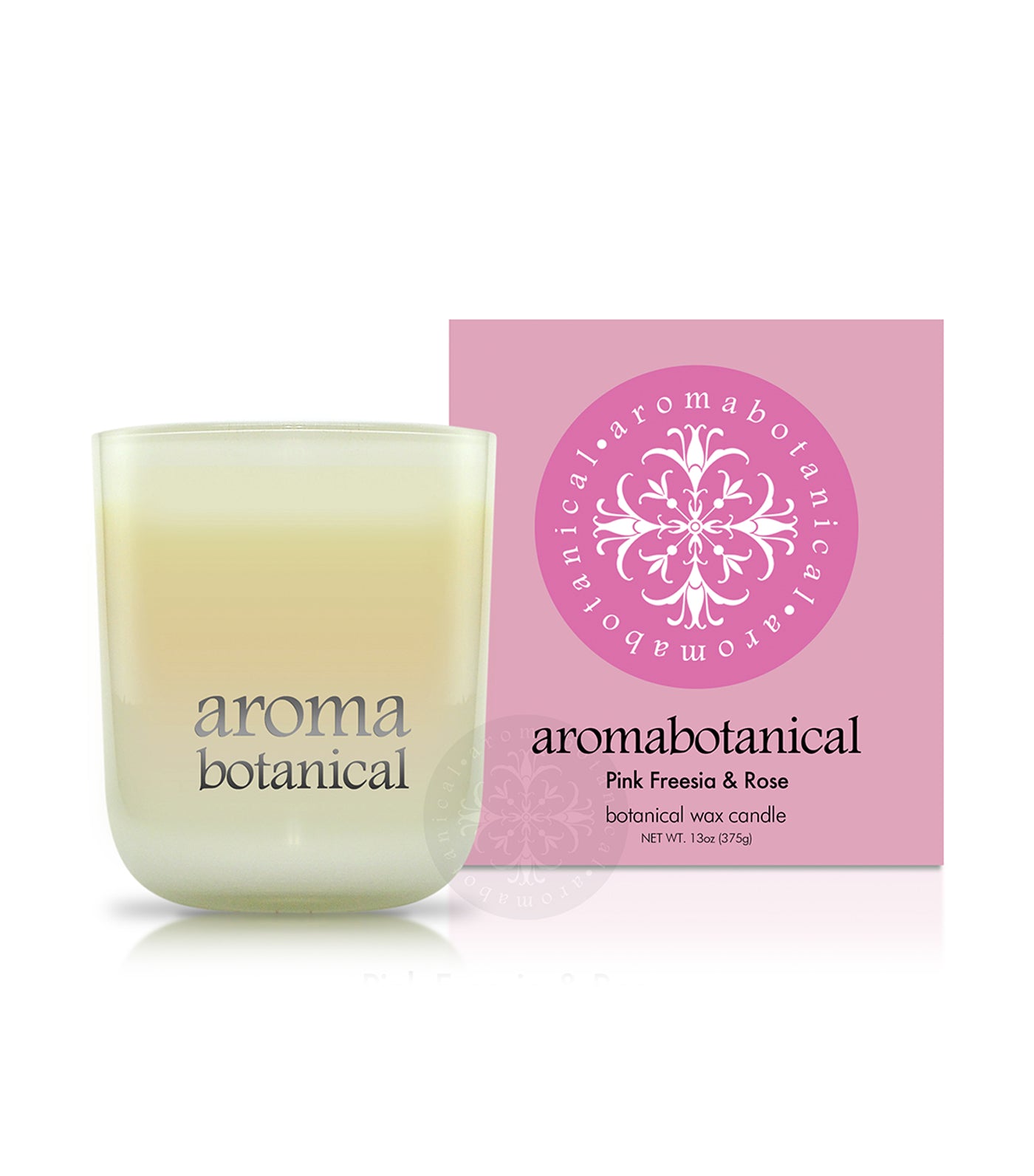 aromabotanical pink freesia & rose 375g candle
