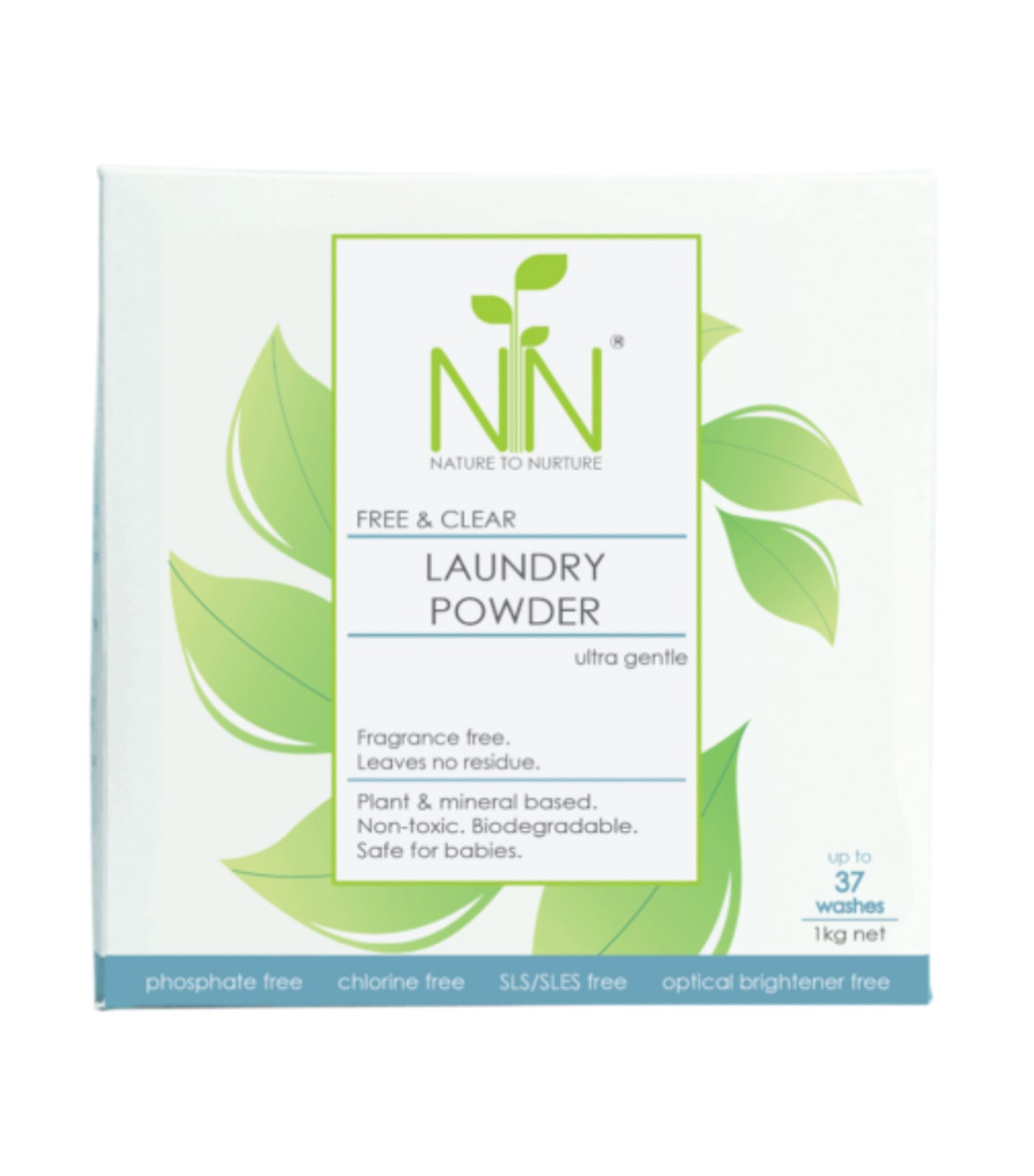 nature to nurture free and clear laundry powder ultra gentle 1kg