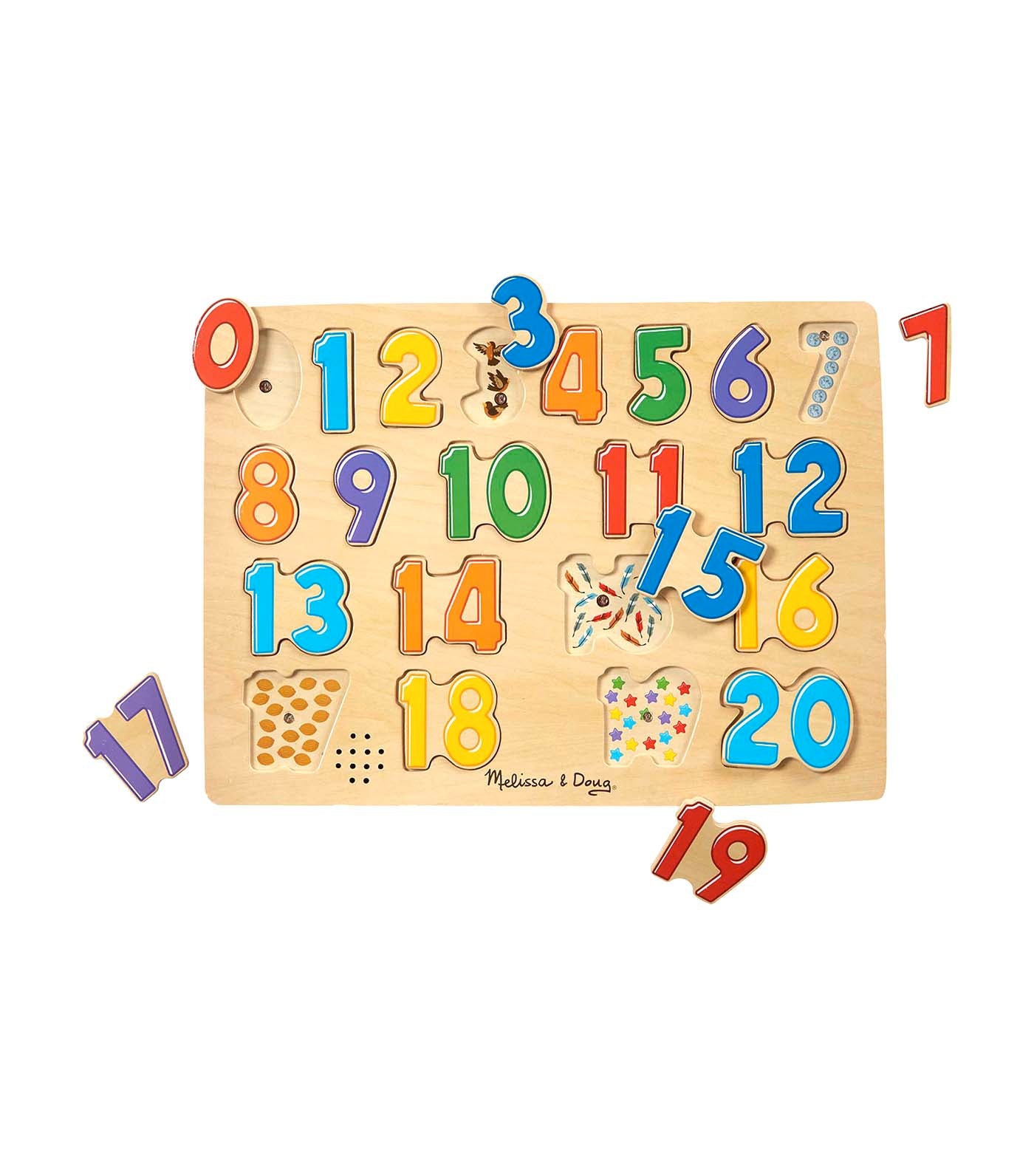 melissa & doug numbers sound puzzle - 21 pieces