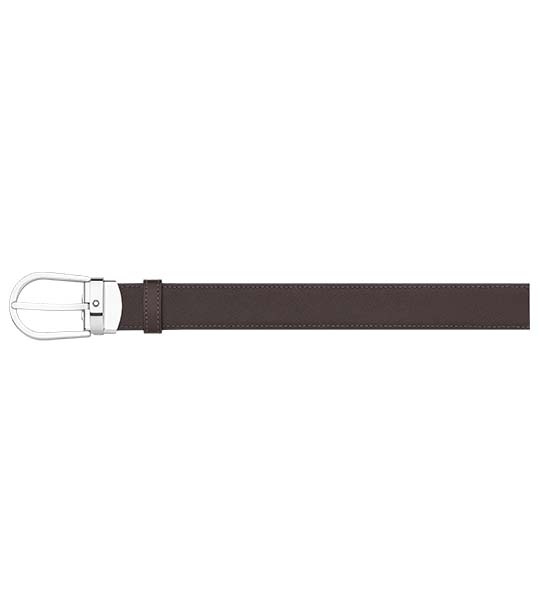 Reversible Horseshoe Buckle Leather Belt 30mm Black/Brown