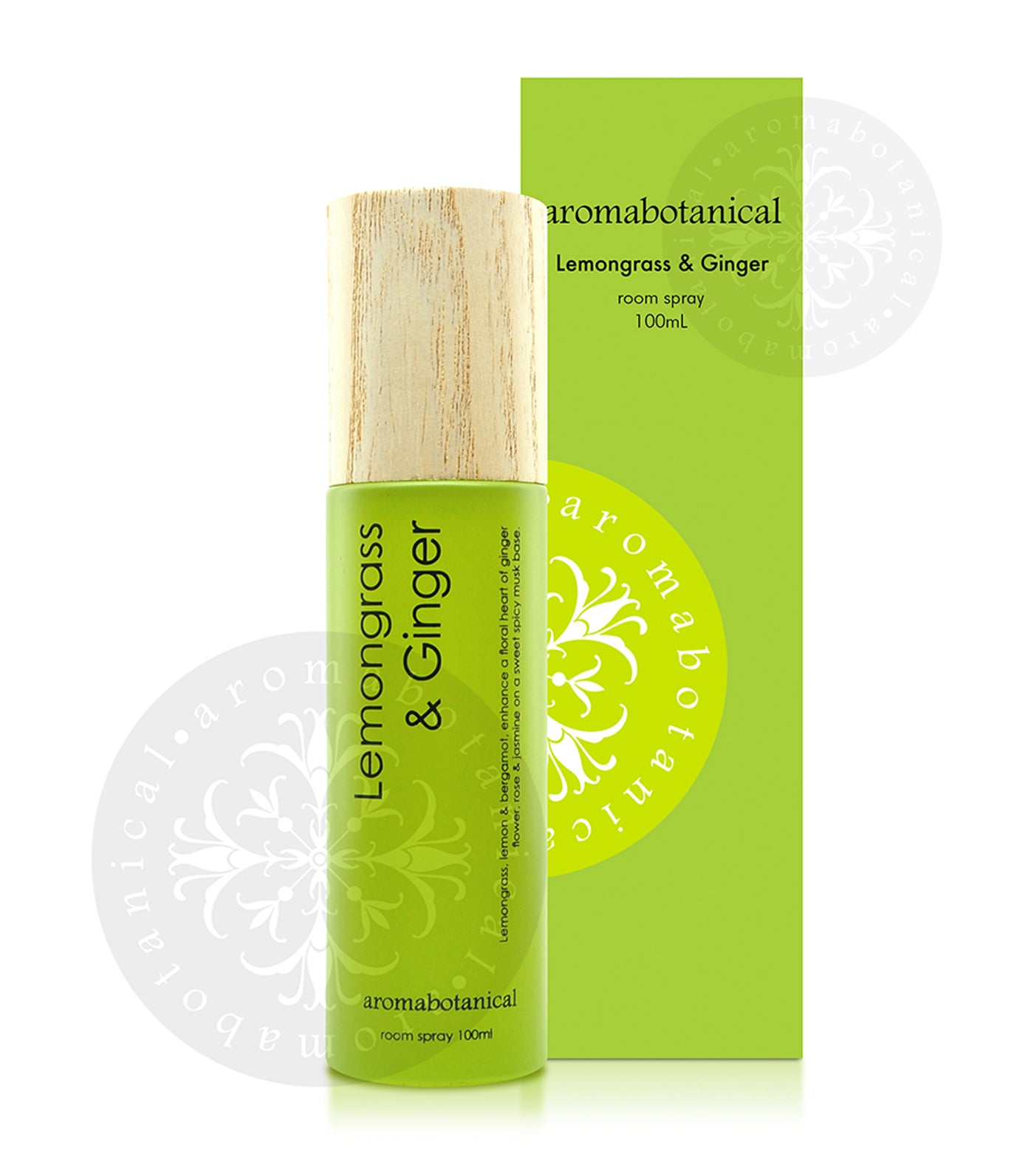 aromabotanical lemongrass & ginger 100ml room spray